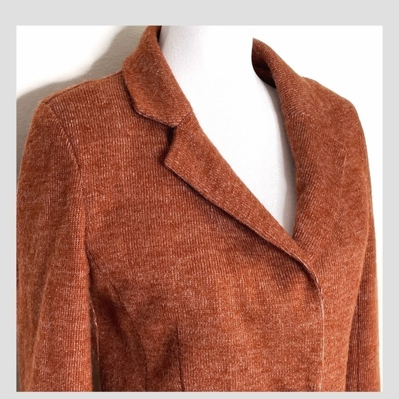 Anthropologie Cartonnier Blazer Pumpkin Spice Orange Notch Collar Button Front - Picture 5 of 13